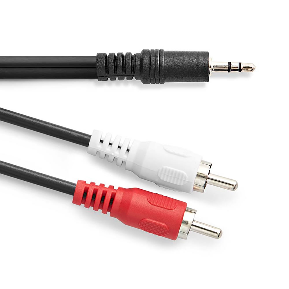 Câble audio JACK 3.5 Stéréo Mâle à 2 x RCA Mâle